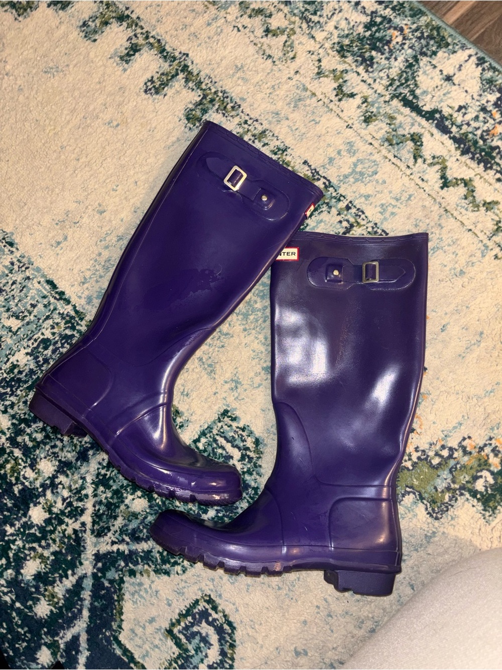 Hunter Gloss Purple Tall Women's Rain Boots